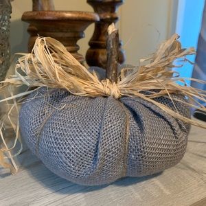 Farmhouse Gray Burlap Pumpkin Fall Decor